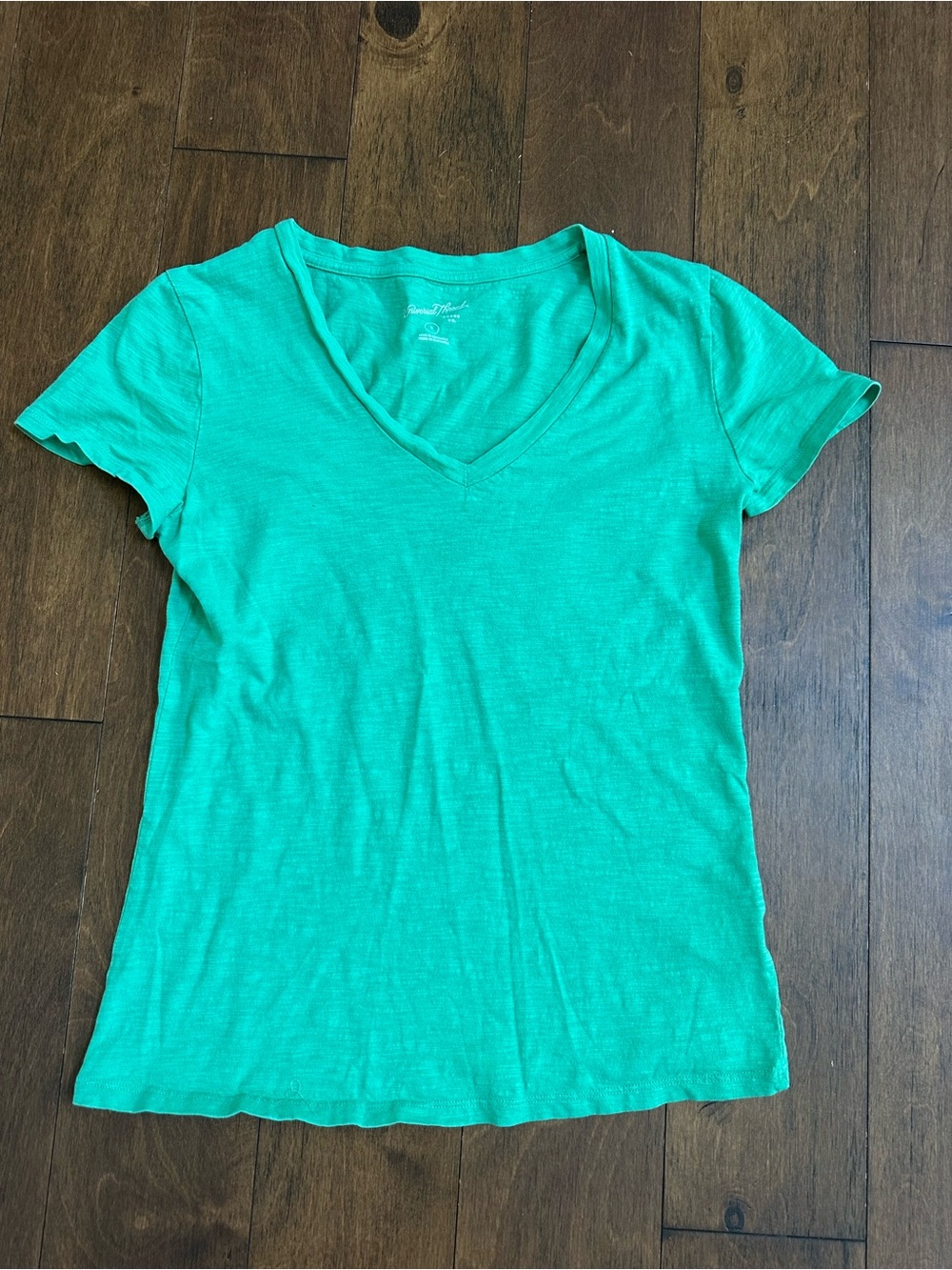 Green V-Neck Women's Tee